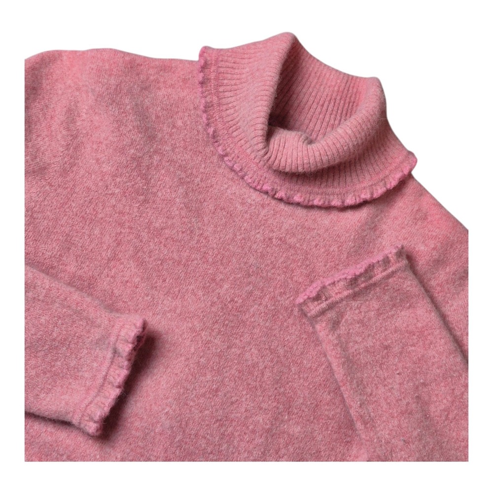 VTG Ralph Lauren Womens M Pink Angora Turtleneck Sweater Cottagecore Minimalist‎